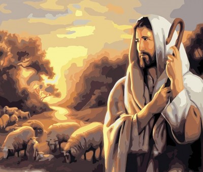 Malování podle čísel Ježíš s ovečkami 4050438