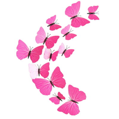 Dekorace na zeď motýli M01 růžoví