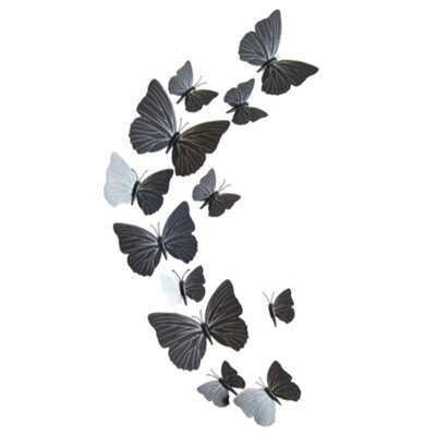 Dekorace na zeď motýli black and wihte