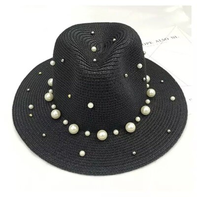 Dámský klobouk s perlami MP1909 Black