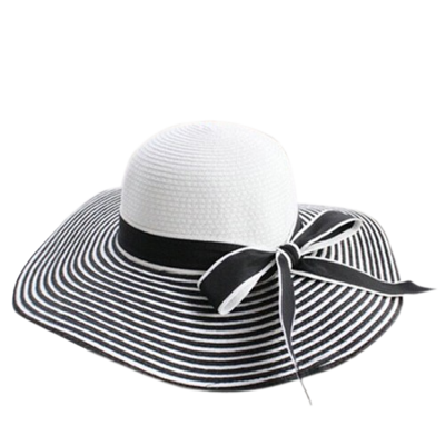 Dámský klobouk Miranda proužkovaný černo-bílý