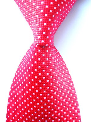 Červená kravata s puntíky SK6027