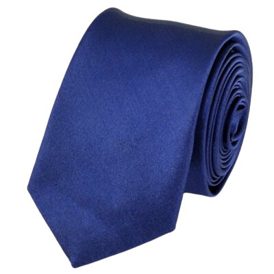 Tmavě modrá kravata jednobarevná