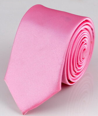 Růžová kravata jednobarevná