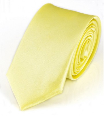 Světle žlutá kravata jednobarevná