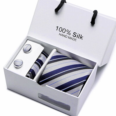 Dárková sada kravata, kapesníček a manžetové knoflíčky SB11