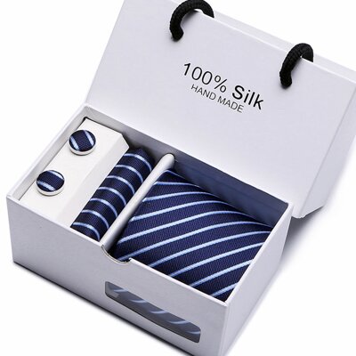 Dárková sada kravata, kapesníček a manžetové knoflíčky SB18
