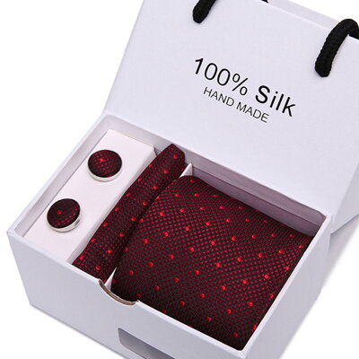Dárková sada kravata, kapesníček a manžetové knoflíčky SB50
