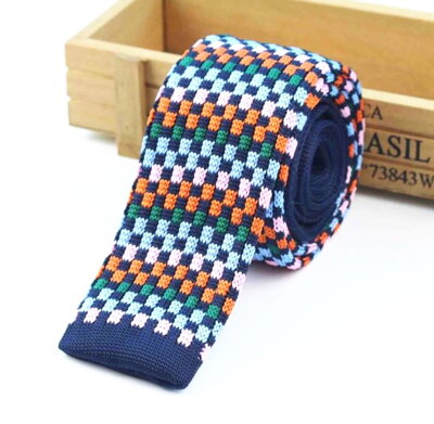 Pletená kravata se vzorem PK003 Barevná