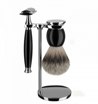 Mühle Sophist Black Silvertip Badger sada na holení černá