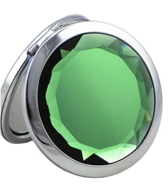 Kosmetické zrcátko 890554 zelený krystal Silver