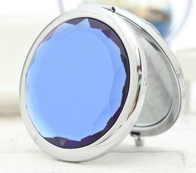 Kosmetické zrcátko 890554 modrý krystal Silver