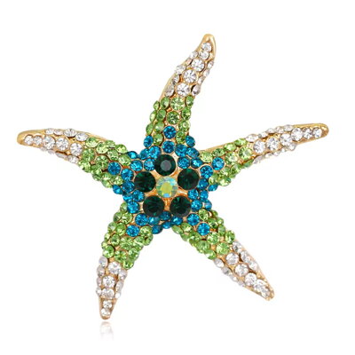 Brož Mořská Hvězda D7212 zelená