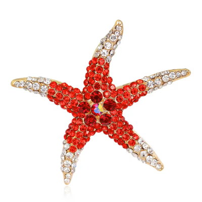 Brož Mořská Hvězda D7212 červená