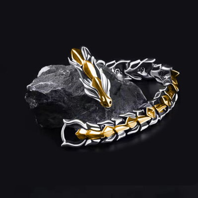 Náramek Dragon Silver-gold