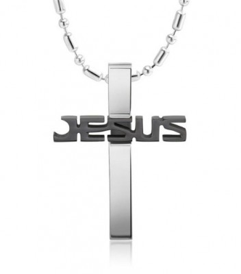 Miranda Přívěsek Křížek Jesus FN03D black-silver