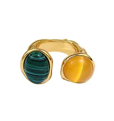 Prsten Two Stones AM3080 Yellow-Green