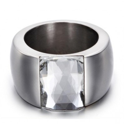Nerezový prsten Crystal CG1178 Steel