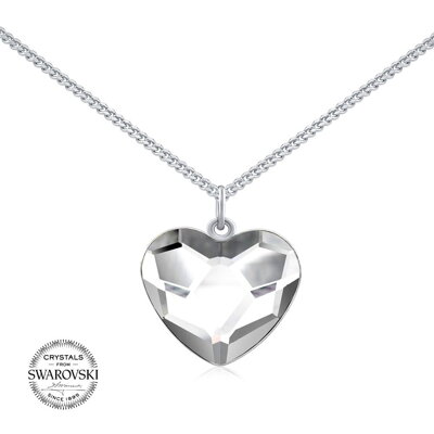 SILVEGO stříbrný náhrdelník se Swarovski® Crystals srdce čiré VSW062N