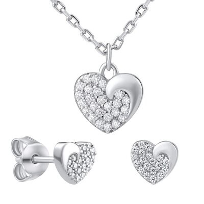 Silvego Stříbrný dárkový set šperků LOVE pro zamilované - MWS11187