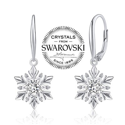 SILVEGO stříbrné náušnice sněhová vločka se Swarovski® Crystals - JJJE0811sw
