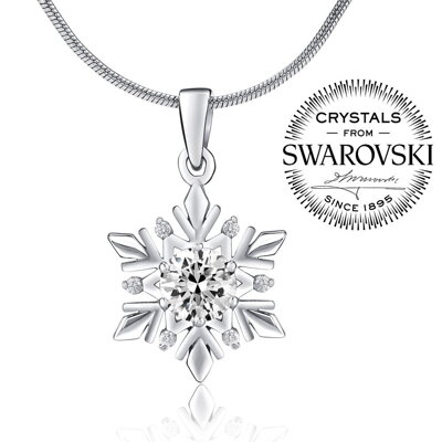 SILVEGO stříbrný přívěsek sněhová vločka se Swarovski® Crystals - JJJP0811