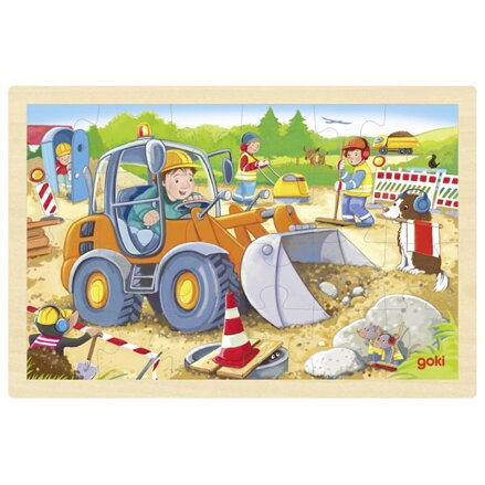 Goki Dřevěné Puzzle Stavba 24ks