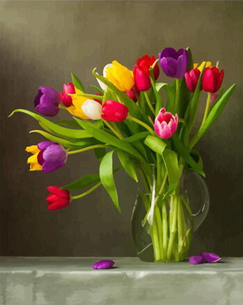 Malování podle čísel Tulipány ve váze