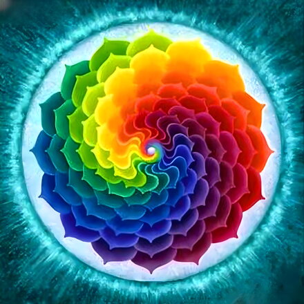 Diamantový obrázek Duhová Mandala