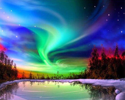 Diamantový obrázek Polární záře Aurora