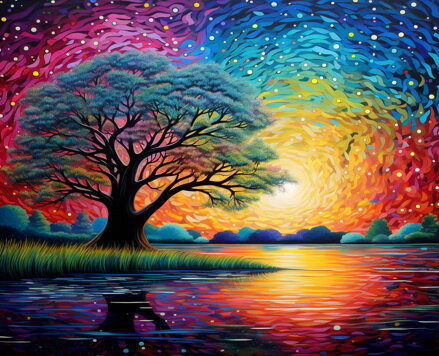 Diamantový obrázek Barevná krajina