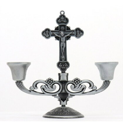 Kříž se svícnem B3654 Silver