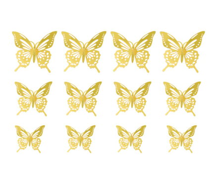 Dekorace na zeď motýli HB008 Gold