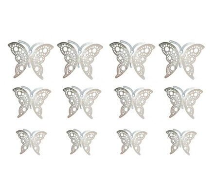 Dekorace na zeď motýli HB009 Silver