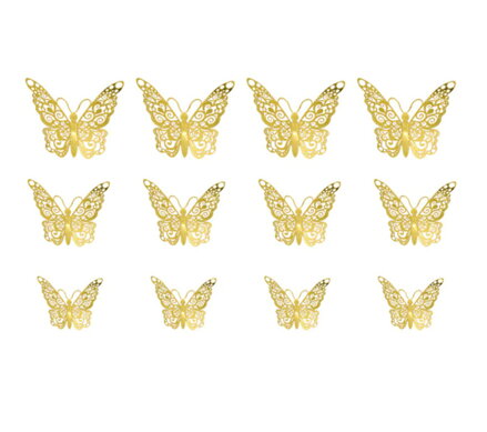 Dekorace na zeď motýli HB012 Gold