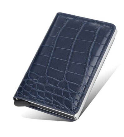 Pouzdro na karty a bankovky Cardslide Croco Blue
