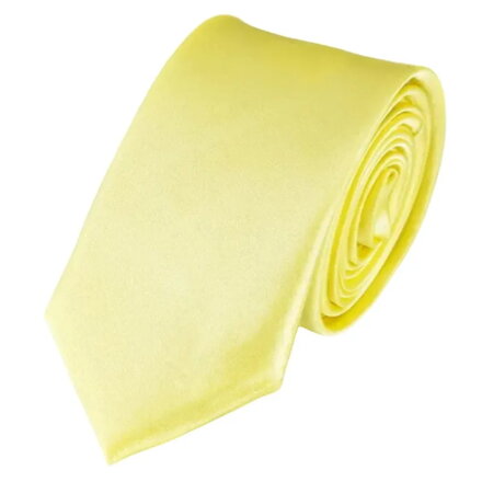 Světle žlutá kravata jednobarevná