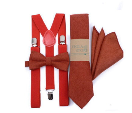 Set motýlek a kšandy Miranda SM776 Červený