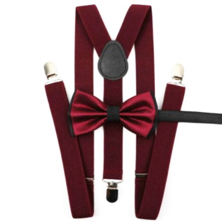 Set motýlek a kšandy Miranda M234 Bordó