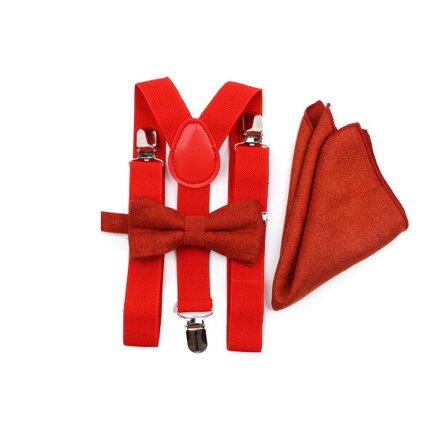Dětský set motýlek a kšandy Miranda SM551 Červený