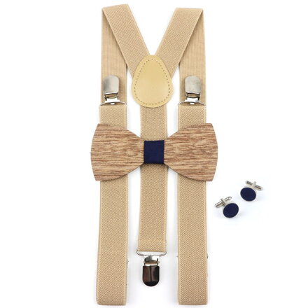 Set motýlek, kšandy a knoflíčky Miranda M469 Blue