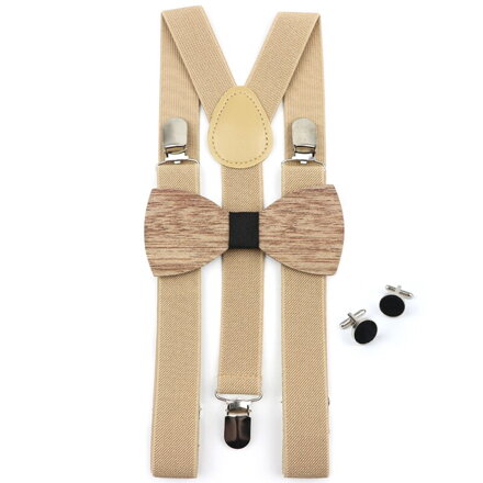 Set motýlek, kšandy a knoflíčky Miranda M469 Black