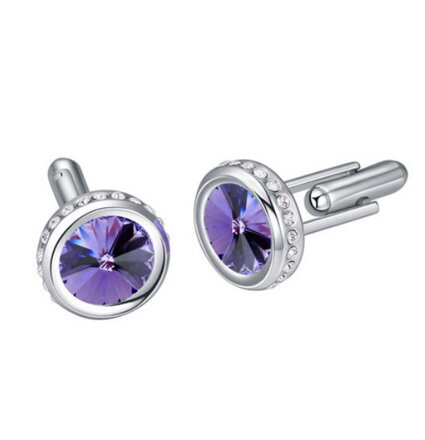 Manžetový knoflík se Swarovski Elements 112405 purple