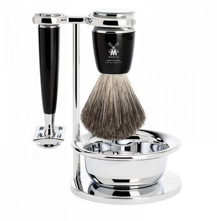Sada na holení Mühle Rytmo Black Pure Badger 4-dílná