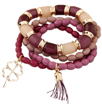 Náramek s korálky NM77 Purple