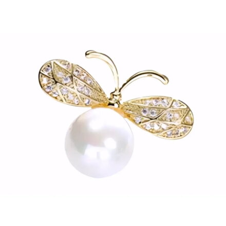 Brož do klopy Motýlek s perlou AM414