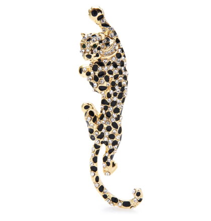 Brož Leopard s krystaly L710