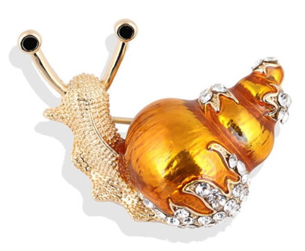 Brož Šneček Pearl BR20164 Gold-Yellow