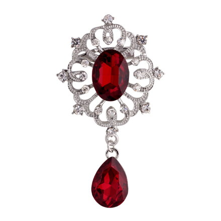 Brož Crystal drop AR162 Červená