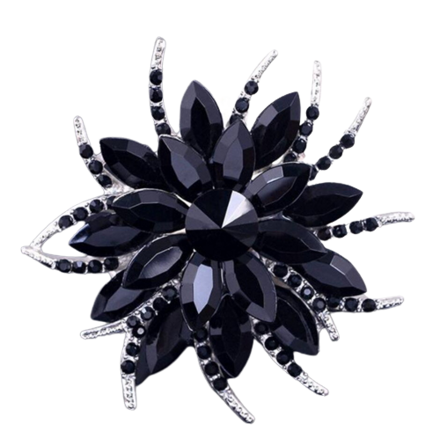 Brož Miranda Black Flower K4439